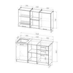 Кухонный гарнитур Ольга медиум 4 1400 мм в Кургане - kurgan.mebel24.online | фото 2