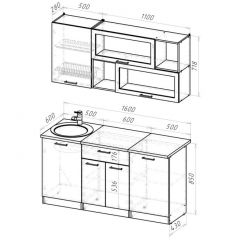 Кухонный гарнитур Паола стандарт 1600 мм в Кургане - kurgan.mebel24.online | фото 2