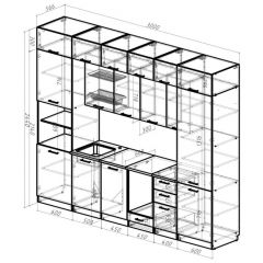 Кухонный гарнитур Сапфир 2 экстра 3000 мм в Кургане - kurgan.mebel24.online | фото 2