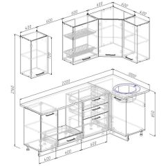 Кухонный гарнитур угловой Бланка 2200х1000 (Стол. 26мм) в Кургане - kurgan.mebel24.online | фото 3