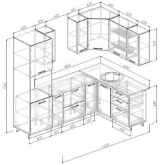 Кухонный гарнитур угловой Бланка 2400х1600 (Стол. 26мм) в Кургане - kurgan.mebel24.online | фото 3