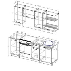 Кухонный гарнитур Вегас 2000 (Стол. 26мм) в Кургане - kurgan.mebel24.online | фото 3