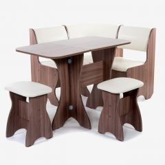 ТЮЛЬПАН МИНИ Кухонный уголок (кожзам-Борнео крем) в Кургане - kurgan.mebel24.online | фото 3