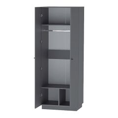 Квадро ШК-1 Шкаф 2дв. (ЛДСП графит) в Кургане - kurgan.mebel24.online | фото 2