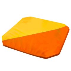 Мат гимнастический 1,3x1,3x0,05м складной скошенные углы цв.оранжевый-желтый в Кургане - kurgan.mebel24.online | фото