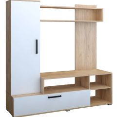 Мини-стенка Линда (дуб золотой/белый глянец) в Кургане - kurgan.mebel24.online | фото 2