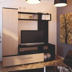 Мини-стенка Линда (венге/дуб млечный) в Кургане - kurgan.mebel24.online | фото 2