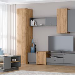 Модульная гостиная Квадро (ЛДСП дуб крафт золотой) в Кургане - kurgan.mebel24.online | фото