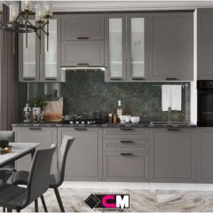 Модульная кухня Альфа холст вулканический в Кургане - kurgan.mebel24.online | фото 2