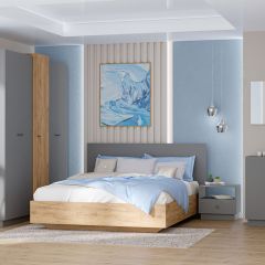 Модульная спальня Квадро (ЛДСП дуб крафт золотой) в Кургане - kurgan.mebel24.online | фото