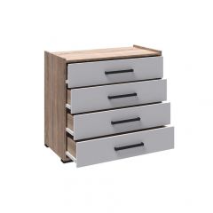 Модульная Спальня Соната (Белый/Дуб Крафт Золотой) в Кургане - kurgan.mebel24.online | фото 3