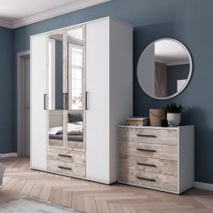 Модульная Спальня Соната (Белый/Дуб юкон) в Кургане - kurgan.mebel24.online | фото 3