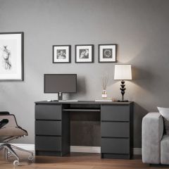 МОРИ МС-2 Стол 6 ящиков (графит) в Кургане - kurgan.mebel24.online | фото