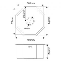 Мойка D400B Octavia MELANA Profline 1,2/200 ГРАФИТ врезная фигурная D400B в Кургане - kurgan.mebel24.online | фото 3