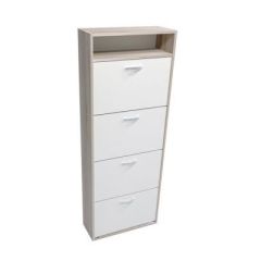 Обувница ПО-2 "Приветливая", мод.2 (Дуб сонома/Белый) в Кургане - kurgan.mebel24.online | фото
