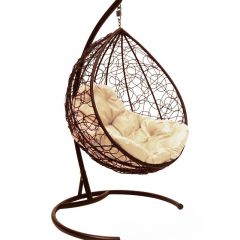 Подвесное кресло КОКОН "КАПЛЯ" ротанг (каркас коричневый) в Кургане - kurgan.mebel24.online | фото 2