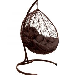 Подвесное кресло КОКОН "КАПЛЯ" ротанг (каркас коричневый) в Кургане - kurgan.mebel24.online | фото 3