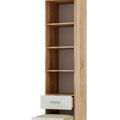 ИТАЛИЯ П1Я-400 Пенал с пуфом (Дуб сонома/Белый глянец) в Кургане - kurgan.mebel24.online | фото 2