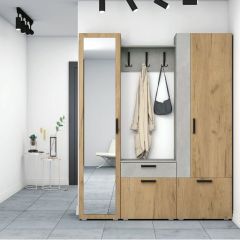 Прихожая Прайм-1 (Дуб Крафт Золотой/Бетонный камень) в Кургане - kurgan.mebel24.online | фото