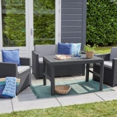Раскладной стол Лион с регулируемой высотой столешницы (Lyon rattan table) графит (h400/650) в Кургане - kurgan.mebel24.online | фото 3
