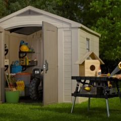 Сарай Фактор 8х8 (Factor 8x8) бежевый/серо-коричневый в Кургане - kurgan.mebel24.online | фото 2