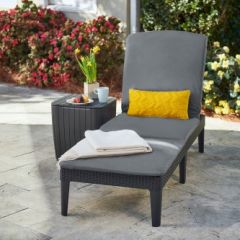 Шезлонг Джайпур с матрасом (Jaipur Sun lounger (with cushion)) графит в Кургане - kurgan.mebel24.online | фото 2