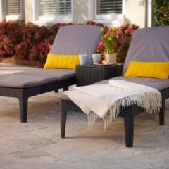 Шезлонг Джайпур с матрасом (Jaipur Sun lounger (with cushion)) графит в Кургане - kurgan.mebel24.online | фото 3