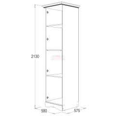 Шкаф 1-но дверный для белья Ольга 1Н в Кургане - kurgan.mebel24.online | фото 2