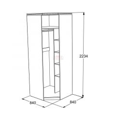 Шкаф 1-но дверный угловой Ольга-13 (840*840) в Кургане - kurgan.mebel24.online | фото 2