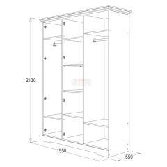 Шкаф 3-х дверный для одежды и белья Ольга-12 ЛДСП в Кургане - kurgan.mebel24.online | фото 2