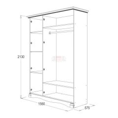 Шкаф 3-х дверный Ольга-1Н для одежды и белья в Кургане - kurgan.mebel24.online | фото 2