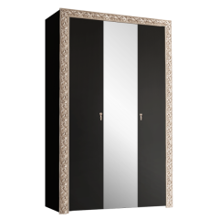 Шкаф 3-х дв.Тиффани Premium черная/золото (ТФШ1/3(П) в Кургане - kurgan.mebel24.online | фото