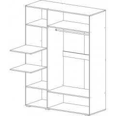 Шкаф 3-х створчатый Ненси 1500 (Венге/Белый глянец) в Кургане - kurgan.mebel24.online | фото 2