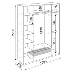 Шкаф 4 двери Глэдис М24 (ЯШС/Белый) в Кургане - kurgan.mebel24.online | фото 3