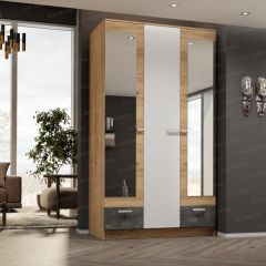 Шкаф Адель 1200 (дуб вотан/белый глянец) в Кургане - kurgan.mebel24.online | фото