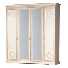 Шкаф для одежды 4-дверный №814 Парма кремовый белый в Кургане - kurgan.mebel24.online | фото