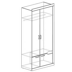 Шкаф для платья и белья 2-дв № 318 Ронда в Кургане - kurgan.mebel24.online | фото 2