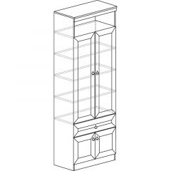 Шкаф для посуды №612 Инна Денвер темный в Кургане - kurgan.mebel24.online | фото 3