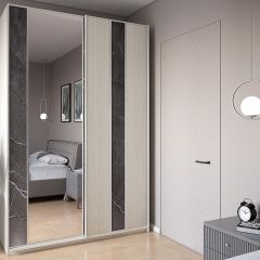 Шкаф-купе 1300 серии SILVER S3+S4+B2+PL4 (2 ящика+F обр.штанга) профиль «Серебро» в Кургане - kurgan.mebel24.online | фото