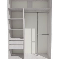 Шкаф-купе 1300 серии SILVER S3+S4+B2+PL4 (2 ящика+F обр.штанга) профиль «Серебро» в Кургане - kurgan.mebel24.online | фото 2