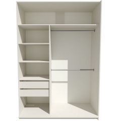 Шкаф-купе 1400 серии SOFT D6+D6+B2+PL3 (2 ящика+2штанги) профиль «Капучино» в Кургане - kurgan.mebel24.online | фото 3
