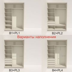 Шкаф-купе 1400 серии SOFT D6+D6+B2+PL3 (2 ящика+2штанги) профиль «Капучино» в Кургане - kurgan.mebel24.online | фото 6