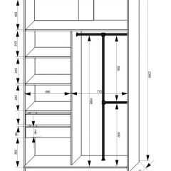 Шкаф-купе 1400 серии SOFT D8+D2+B2+PL4 (2 ящика+F обр.штанга) профиль «Графит» в Кургане - kurgan.mebel24.online | фото 3