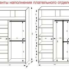 Шкаф-купе 1400 серии SOFT D8+D2+B2+PL4 (2 ящика+F обр.штанга) профиль «Графит» в Кургане - kurgan.mebel24.online | фото 7