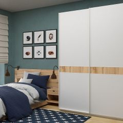 Шкаф-купе 1600 серии SOFT D6+D6+B2+PL3 (2 ящика+2штанги) профиль «Капучино» в Кургане - kurgan.mebel24.online | фото