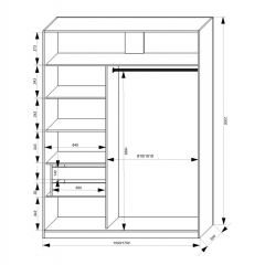 Шкаф-купе 1700 серии NEW CLASSIC K3+K3+B2+PL1 (2 ящика+1 штанга) профиль «Капучино» в Кургане - kurgan.mebel24.online | фото 3