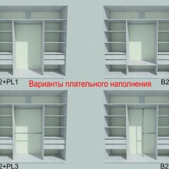 Шкаф-купе 1950 серии SILVER S3+S1+S4 B22+PL3 (по 2 ящика лев/прав+2 штанги) профиль «Серебро» в Кургане - kurgan.mebel24.online | фото 6