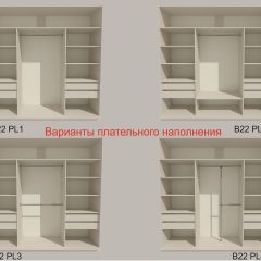 Шкаф-купе 2100 серии SOFT D5+D5+D5+B22+PL4 (по 2 ящика лев/прав+2штанги) профиль «Графит» в Кургане - kurgan.mebel24.online | фото 4