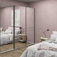 Шкаф-купе 2400 серии SOFT D4+D4+D4+B22+PL1 (по 2 ящика лев/прав+1штанга) профиль «Графит» в Кургане - kurgan.mebel24.online | фото