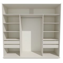 Шкаф-купе 2400 серии SOFT D4+D4+D4+B22+PL1 (по 2 ящика лев/прав+1штанга) профиль «Графит» в Кургане - kurgan.mebel24.online | фото 2